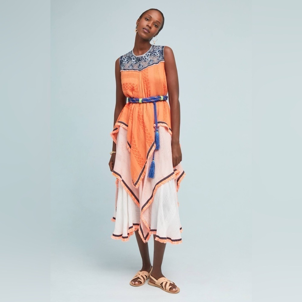 Anthropologie Love Binetti Tiered Dress Small